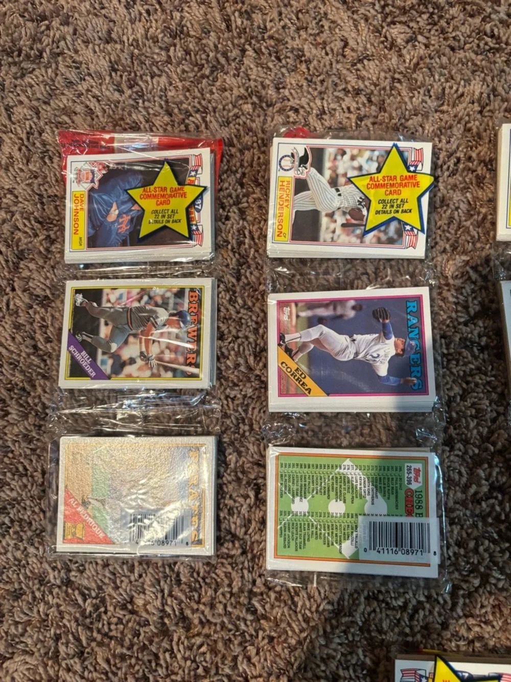 (8) 1988 Topps Rack Packs- 42 cards per pack unopened - Picture 2 of 11